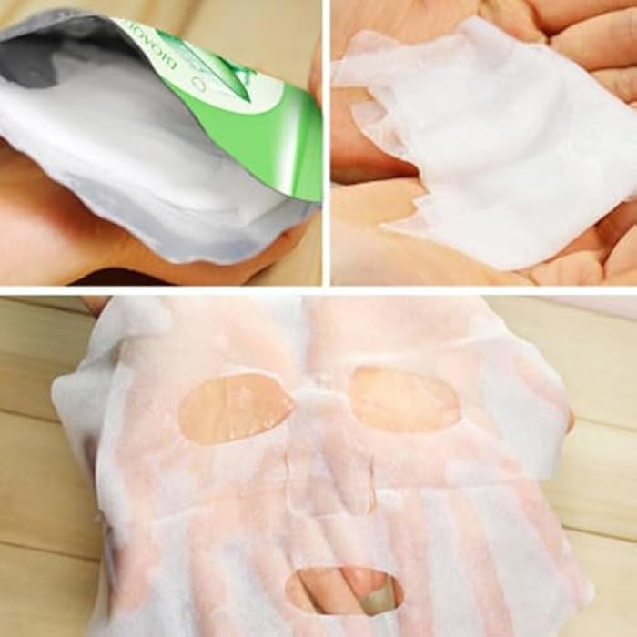 Sheet Mask - Hydrating Face Mask With Aloe - Korean Skincare for Intense Hydration Boost - 10 Piece Set - Aloe - 1 pc - Image 3